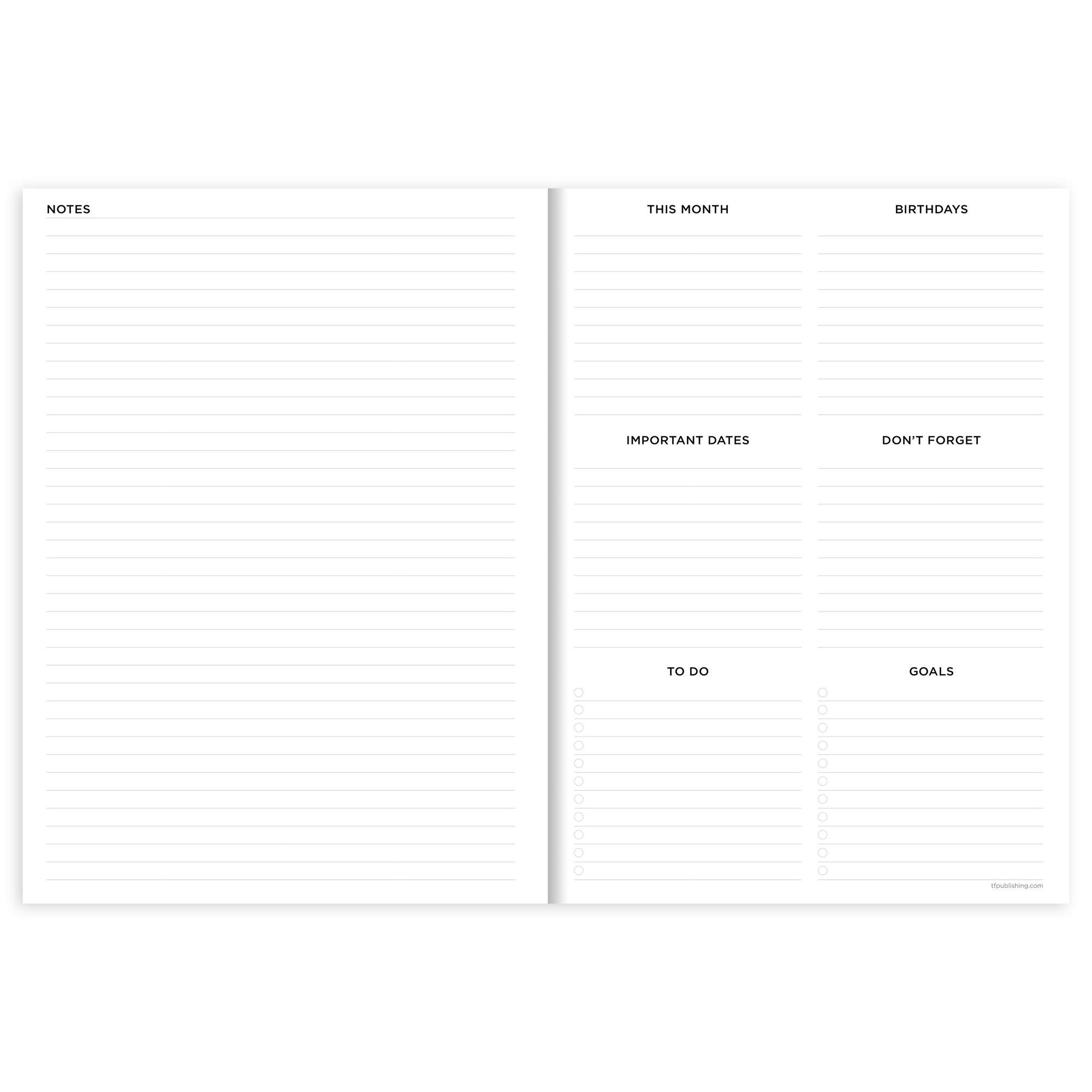 TF Publishing Medium Delicate Peach Boho Undated Monthly Planner
